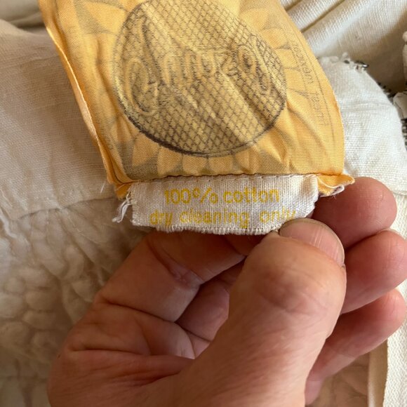 Vintage 1970s Girasol by Gonzalo Bauer Cream Dress Lace Embroidered *Flaws - Picture 3 of 15